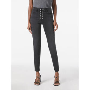 Frame Bestwick Black Le High Skinny Snap Fly Denim Jeans 26